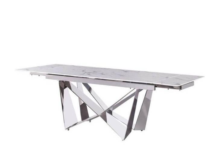 alesvelt Esstisch Moderner Esstisch mit Marmor-Optik – ausziehbar von 180 auf 240 cm, silberfarben, silber marmor von alesvelt