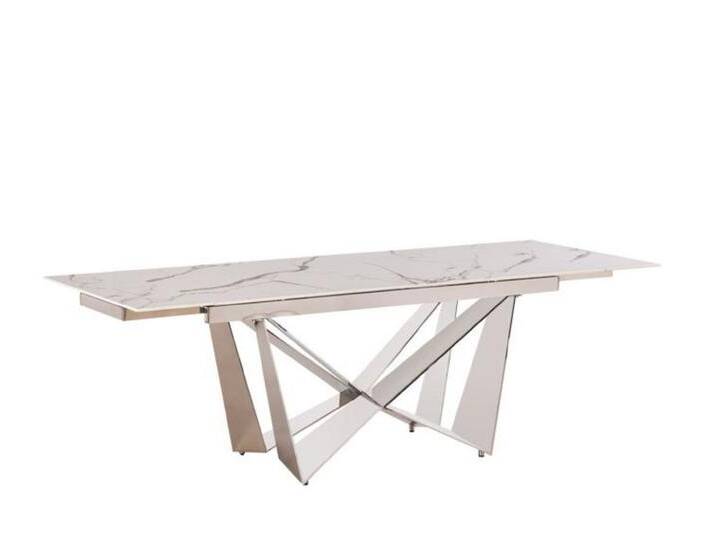 alesvelt Esstisch Moderner Esstisch mit Marmor-Optik – ausziehbar von 180 auf 240 cm, silberfarben, silber alesvelt Esstisch Moderner Esstisch mit Marmor-Optik – ausziehbar von 180 auf 240 cm, silberfarben, silber von alesvelt