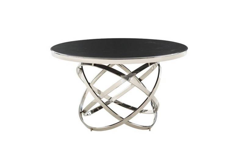 alesvelt Esstisch Runder Esstisch mit Marmor-Optik und Edelstahlgestell 130 x 76 cm von alesvelt
