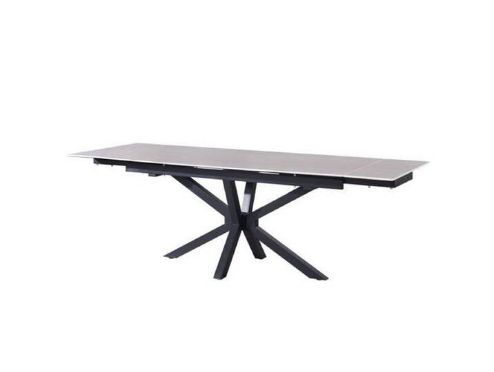 alesvelt Esstisch Terni edel geformte Tischbeine Marmor Optik aufklappbar 180-240cm (1-Tisch), 180/240 x 90x 76 cm aufklappbar, schwarz, weiß-schwarz von alesvelt