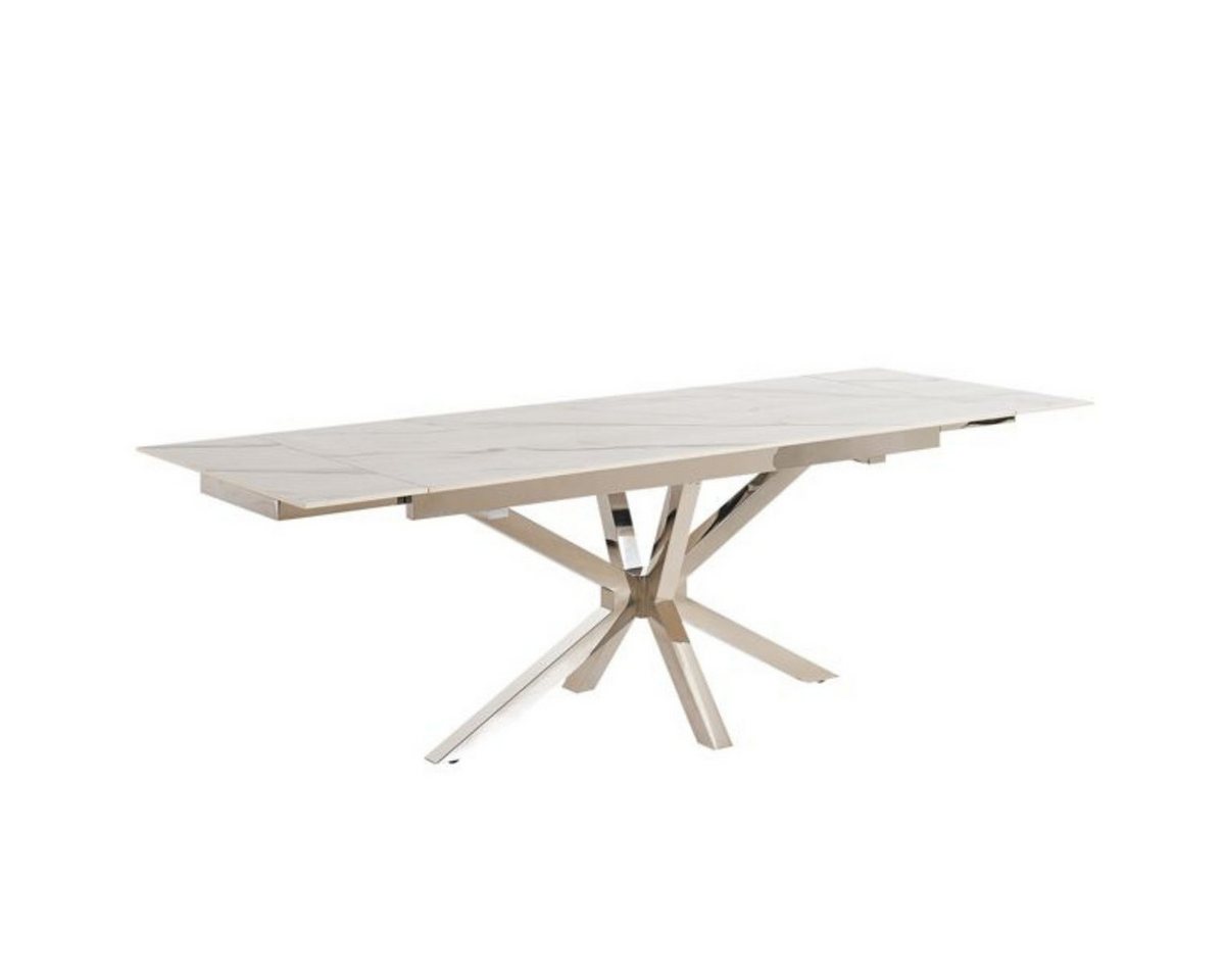 alesvelt Esstisch Terni edel geformte Tischbeine Marmor Optik aufklappbar 180-240cm (1-Tisch), 180/240 x 90x 76 cm aufklappbar von alesvelt
