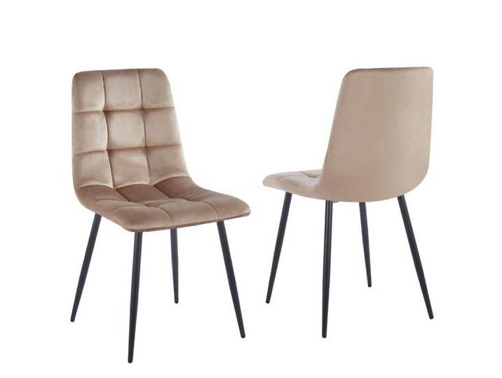 alesvelt Esszimmerstuhl (Set-2 St./-4 St./-6 St), Wohnzimmerstuhl, Chester, samt, beige, 2er Set, Beige von alesvelt