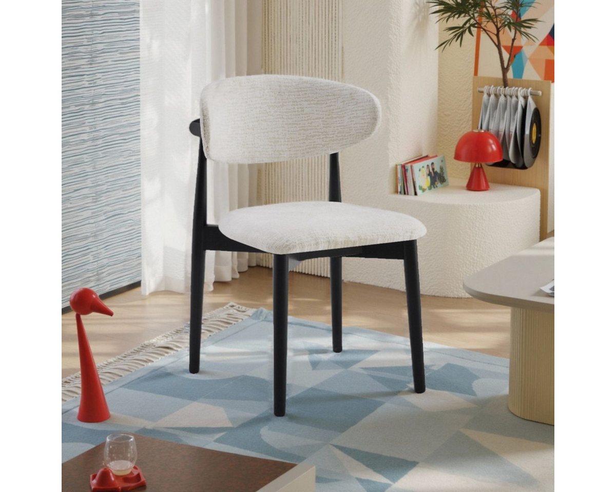 alesvelt Esszimmerstuhl WREN mit Rückenlehne und gepolsterte Sitzfläche Weiß (Set) von alesvelt