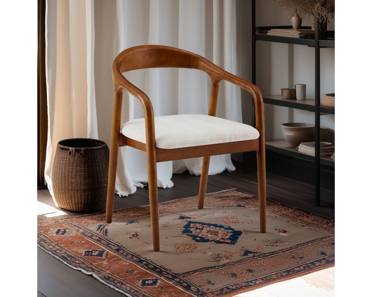 alesvelt Esszimmerstuhl mit Armlehne mit gepolsterte Sitzfläche in Dunkelbraun (Set), 2er Set, 4er Set, 6er Set von alesvelt