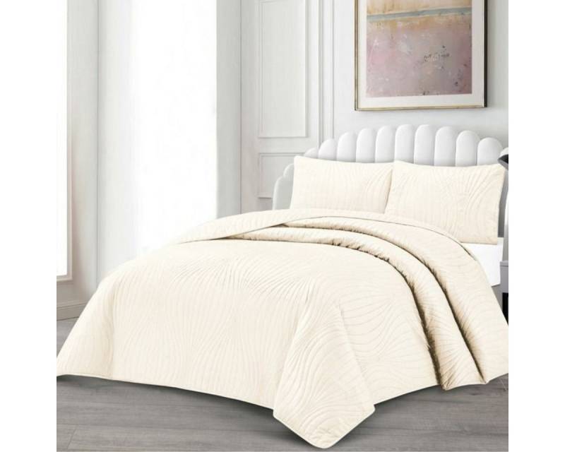 alesvelt Tagesdecke Set Iris Überwurf Decke 3-Teilig 240 x 250 cm von alesvelt