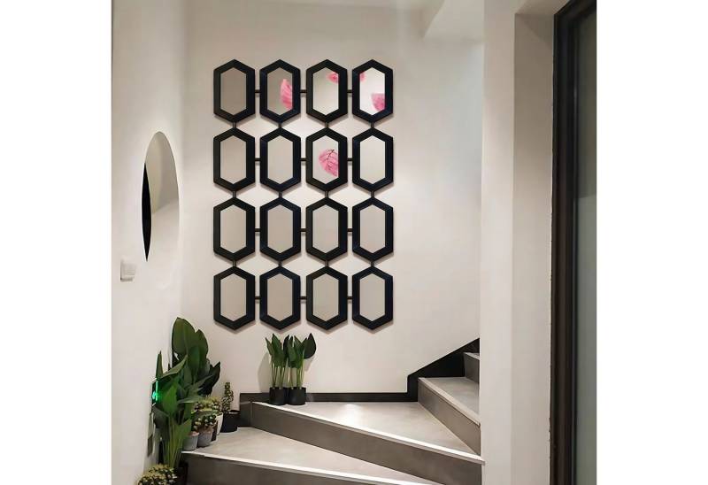 alesvelt Wandspiegel Metall gerahmter design Wandspiegel 170 x 100 cm Gold / Schwarz alesvelt Wandspiegel Metall gerahmter design Wandspiegel 170 x 100 cm Gold / Schwarz von alesvelt