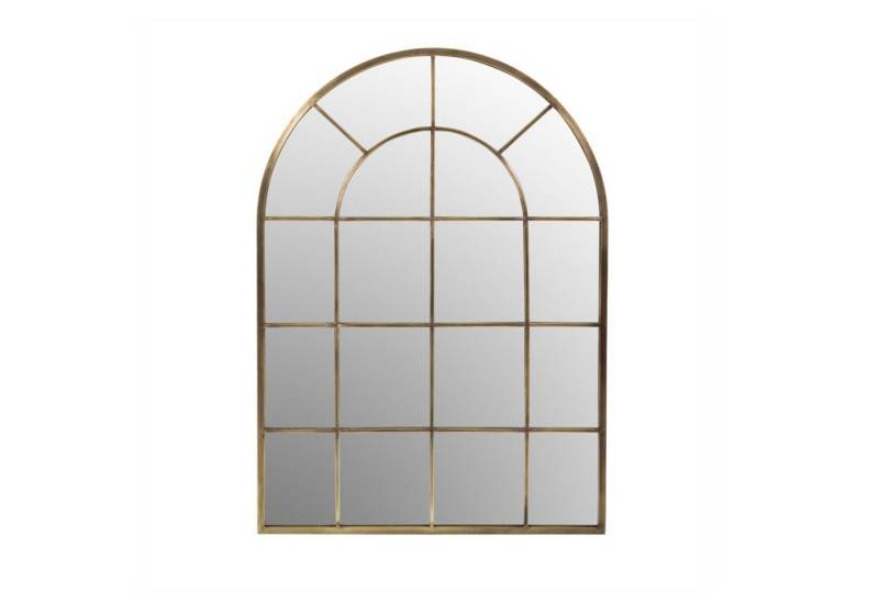 alesvelt Wandspiegel Spiegel gewölbt im Fensterdesign – 93 x 124 cm – Rahmen in edlem Gold von alesvelt