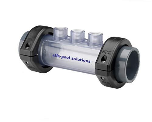 alfa-pool Messzelle PVC Elektrodenhalter 3fach 1/2" IG D50mm Durchflussarmatur von alfa-pool