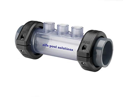 alfa-pool Messzelle PVC Elektrodenhalter 3fach 1/2" IG D63mm Durchflussarmatur von alfa-pool