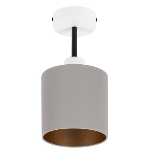 alfalux Deckenlampe 1 Flammig Deckenleuchte E27 LED Geeignet Wohnzimmer Schlafzimmer Küche CL-1010WE-GR (Weiß - Grau) von alfalux