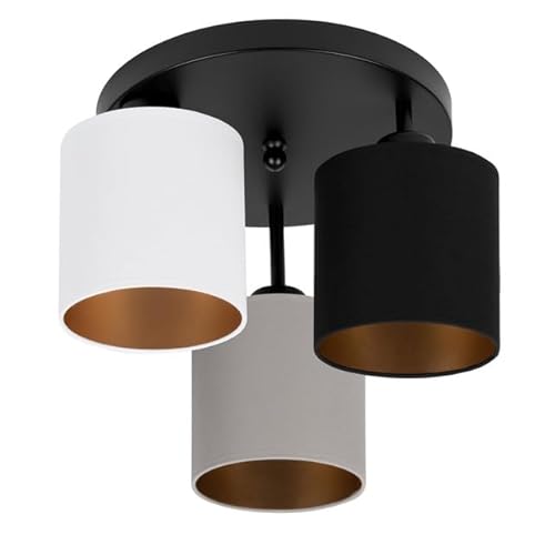 alfalux Deckenlampe 3 Flammig Deckenleuchte E27 LED Geeignet Wohnzimmer Schlafzimmer Küche CL-3030SC-WEGRSC Schwarz - Weiß/Grau/Schwarz alfalux Deckenlampe 3 Flammig Deckenleuchte E27 LED Geeignet Wohnzimmer Schlafzimmer Küche CL-3030SC-WEGRSC Schwarz - Weiß/Grau/Schwarz von alfalux