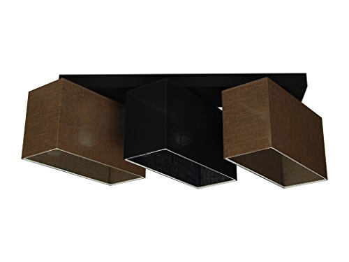 alfalux Deckenlampe 3 Flammig Deckenleuchte LED Geeignet Holz Wohnzimmer Schlafzimmer JLS31BRSCD SCHWARZ/BRAUN von alfalux