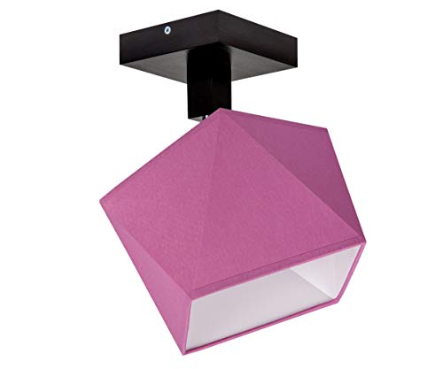 alfalux Deckenlampe DIA11RODPR dreh- und schwenkbar Deckenstrahler Deckenleuchte Leuchte 1-flammig Holz Kinderzimmer Wohnzimmer Lampe LED-geeignet (Rosa) von alfalux