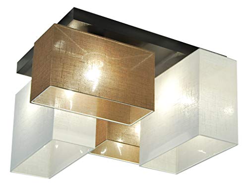 alfalux Deckenlampe LED Deckenleuchte Leuchte Lampe Wohnzimmerlampe Schlafzimmerlampe 4 Flammig Holz Kinderzimmer Wohnzimmer Schlafzimmer Badezimmer Küche Deckenleuchten JLS44BRWED von alfalux