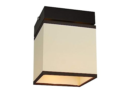 alfalux Deckenlampe LLS110Dw Deckenleuchte Leuchte 1-flammig Holz Kinderzimmer Wohnzimmer Lampe LED-geeignet (ECRU PVC mit Besatz) von alfalux