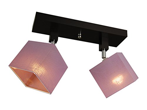 alfalux Deckenlampe LLS21LIDPR dreh- und schwenkbar Deckenstrahler Deckenleuchte Leuchte 2-flammig Holz Kinderzimmer Wohnzimmer Lampe LED-geeignet (LILA) von alfalux