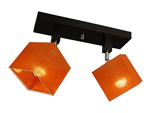 alfalux Deckenlampe LLS21ORDPR dreh- und schwenkbar Deckenstrahler Deckenleuchte Leuchte 2-flammig Holz Kinderzimmer Wohnzimmer Lampe LED-geeignet (ORANGE) von alfalux