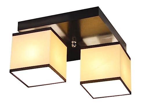 alfalux Deckenlampe LLS220Dw Deckenleuchte Leuchte 2-flammig Holz Kinderzimmer Wohnzimmer Lampe LED-geeignet (ECRU PVC mit Besatz) von alfalux