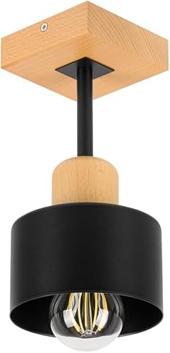 alfalux Deckenlampe Mit 1 Lampenschirm LED Metall-Holz-Deckenleuchte Leuchte Lampe Wohnzimmerlampe Schlafzimmerlampe Kinderzimmer Wohnzimmer Schlafzimmer Küche Deckenleuchten Schwarz SC10x10BU alfalux Deckenlampe Mit 1 Lampenschirm LED Metall-Holz-Deckenleuchte Leuchte Lampe Wohnzimmerlampe Schlafzimmerlampe Kinderzimmer Wohnzimmer Schlafzimmer Küche Deckenleuchten Schwarz SC10x10BU von alfalux