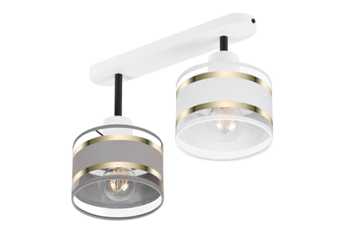 alfalux Deckenlampe Mit 2 Lampenschirmen LED Deckenleuchte Leuchte Lampe Wohnzimmerlampe Schlafzimmerlampe Wohnzimmer Schlafzimmer Badezimmer Küche Deckenleuchten TI-3306WE-GRWE Grau/Weiß alfalux Deckenlampe Mit 2 Lampenschirmen LED Deckenleuchte Leuchte Lampe Wohnzimmerlampe Schlafzimmerlampe Wohnzimmer Schlafzimmer Badezimmer Küche Deckenleuchten TI-3306WE-GRWE Grau/Weiß von alfalux