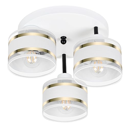 alfalux Deckenlampe Mit 3 Lampenschirmen LED Deckenleuchte Lampe Wohnzimmerlampe Schlafzimmerlampe Wohnzimmer Schlafzimmer Küche Leuchte Deckenleuchten Weiß TI-3030WE-WEWEWE alfalux Deckenlampe Mit 3 Lampenschirmen LED Deckenleuchte Lampe Wohnzimmerlampe Schlafzimmerlampe Wohnzimmer Schlafzimmer Küche Leuchte Deckenleuchten Weiß TI-3030WE-WEWEWE von alfalux