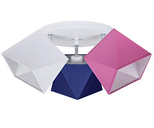 alfalux Deckenlampe Mit 3 Lampenschirmen LED Deckenleuchte Leuchte Lampe Wohnzimmerlampe Schlafzimmerlampe Holz Kinderzimmer Wohnzimmer Schlafzimmer Badezimmer Küche Deckenleuchten WEBLRO-PR3030WE von alfalux