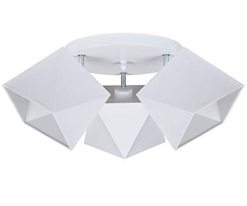 alfalux Deckenlampe Mit 3 Lampenschirmen LED Deckenleuchte Leuchte Lampe Wohnzimmerlampe Schlafzimmerlampe Holz Kinderzimmer Wohnzimmer Schlafzimmer Badezimmer Küche Deckenleuchten WEWEWE-PR3030WE von alfalux