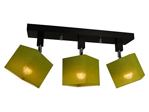 alfalux Deckenlampe Mit 3 Lampenschirmen LED Deckenleuchte Leuchte Lampe Wohnzimmerlampe Schlafzimmerlampe Holz Wohnzimmer Schlafzimmer Deckenleuchten Drehbar Schwenkbar LLS317DPR von alfalux