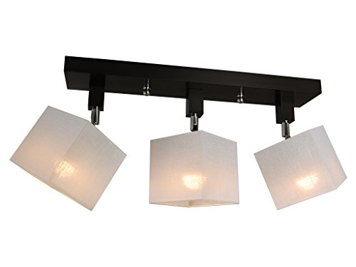 alfalux Deckenlampe Mit 3 Lampenschirmen LED Deckenleuchte Leuchte Lampe Wohnzimmerlampe Schlafzimmerlampe Holz Wohnzimmer Schlafzimmer Deckenleuchten Drehbar Schwenkbar Weiß LLS31WEDPR von alfalux