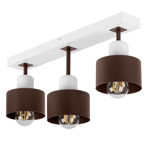 alfalux Deckenlampe Mit 3 Lampenschirmen LED Deckenleuchte Leuchte Skandinavische Lampe Wohnzimmerlampe Schlafzimmerlampe Kinderzimmer Wohnzimmer Schlafzimmer Badezimmer Küche Deckenleuchten BR50x7WE von alfalux