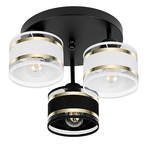 alfalux Deckenlampe Mit 3 Lampenschirmen Moderne LED Deckenleuchte Leuchte Lampe Wohnzimmerlampe Schlafzimmerlampe Kinderzimmer Wohnzimmer Schlafzimmer Badezimmer Küche Deckenleuchten TI-3030SC-WESCWE von alfalux