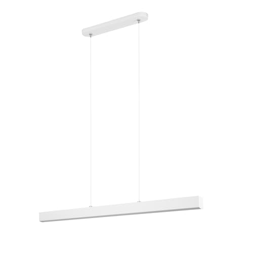 alfalux Lampe LED Hängelampe aus Metall Wohnzimmer Esszimmerlampe Hängeleuchte Pendelleuchte Esstischlampe Hängeleuchten & Pendelleuchten Höhenverstellbar Neutralweißes Licht 76 cm WI76LED-4K-WEIß von alfalux