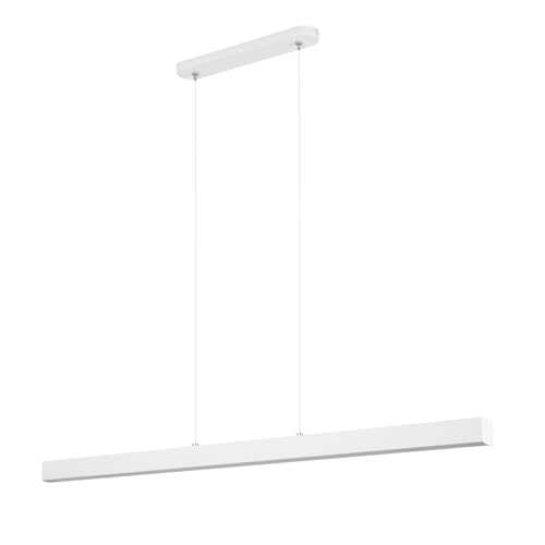 alfalux Lampe LED Hängelampe aus Metall Wohnzimmer Hängeleuchte Pendelleuchte Esstischlampe Hängeleuchten & Pendelleuchten Höhenverstellbar Dimmbar Warmweißes Licht 96 cm DIMWI96LED-3K-WEIß von alfalux