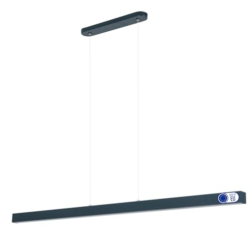 alfalux Lampe LED Hängelampe aus Metall Wohnzimmer Esszimmerlampe Hängeleuchte Pendelleuchte Hängeleuchten & Pendelleuchten Höhenverstellbar Neutralweißes Licht 116 cm WI116LED-4K-ANTHRAZIT von alfalux