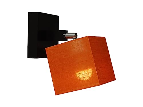 alfalux Wandlampe LK1ORDPR aus Holz dreh- und schwenkbar Wandstrahler Wandleuchte für Wohnzimmer Schlafzimmer Treppenhaus Flur Lampe Leuchte (ORANGE) von alfalux