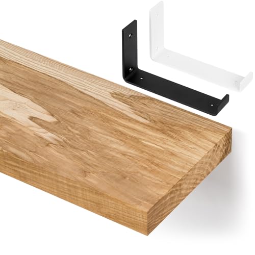 alfalux Wandregal Aus Holz Hängeregal Schweberegal Industrie Loft Design Eschenholz Robust Tragkraft 100 kg Regalbrett Mit U Förmigen Befestigung G80x20-Rustikal-USC Rustikal alfalux Wandregal Aus Holz Hängeregal Schweberegal Industrie Loft Design Eschenholz Robust Tragkraft 100 kg Regalbrett Mit U Förmigen Befestigung G80x20-Rustikal-USC Rustikal von alfalux