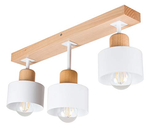 alfalux Deckenlampe Mit 3 Lampenschirmen LED Deckenleuchte Leuchte Skandinavische Lampe Wohnzimmerlampe Schlafzimmerlampe Kinderzimmer Wohnzimmer Schlafzimmer Badezimmer Küche Deckenleuchten WE50x7BU von alfalux