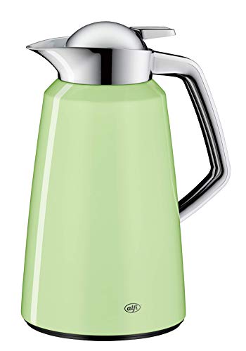 alfi Kaffeekanne Vito, Thermoskanne Metall grün 1L, mit alfiDur Glaseinsatz, 1611.281.100, Isolierkanne hält 12 Stunden heiß, ideal für Kaffee oder Teekanne, Kanne für 8 Tassen von alfi