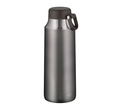 alfi CITY TEA BOTTLE 900ml, cool grey, Edelstahl-Thermoflasche mit Trageschlaufe, robuste Thermoflasche auslaufsicher, Teeflasche, große Öffnung, hält 12 Stunden warm, absolut dicht, spülmaschinenfest von alfi