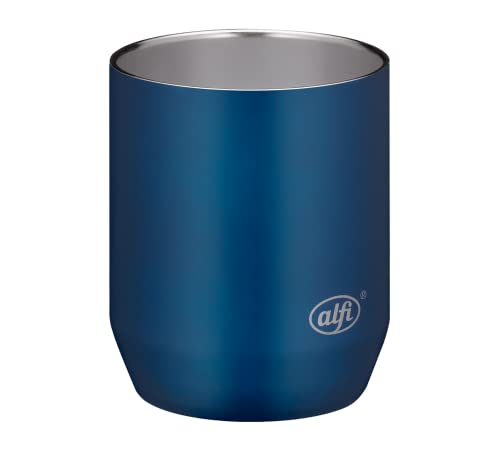 alfi CITY DRINKING CUP 280ml, saphire blue, robuster Edelstahl-Trinkbecher, hält Getränke länger warm und kalt, bruchfest, doppelwandiger Edelstahl, Tasse für Büro, Garten, spülmaschinenfest, BPA-frei von alfi
