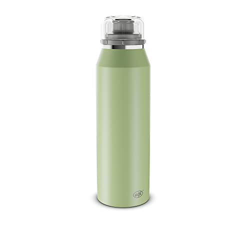 alfi ENDLESS ISO BOTTLE 500ml, celadon green, Isoliertrinkflasche aus Edelstahl, absolut dicht mit Drehverschluss, hält 12 Stunden heiß, 24 Stunden kalt, für Kohlensäure, ohne Fingerabdrücke, BPA-frei von alfi