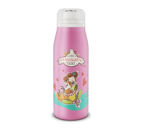 alfi KIDS ISO BOTTLE 350ml,Ida- Schule der Magischen Tiere, Isoliertrinkflasche Kinder Edelstahl, dicht mit Drehverschluss, hält 12 Stunden heiß, 24 Stunden kalt, Trinkflasche für Kohlensäure,BPA-frei von alfi