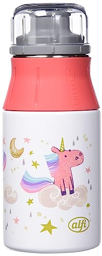 alfi KIDS BOTTLE 400ml, rainbow, Kindertrinkflasche aus Edelstahl, absolut dicht mit Drehverschluss, leicht und robuste Flasche, für Kohlensäure, ohne Fingerabdrücke, BPA-frei von alfi