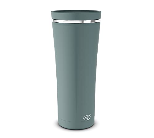 alfi BALANCE TEA MUG 500ml, sea pine, Thermobecher aus Edelstahl, Isolierbecher für Kaffee to go oder Tee, hält 9 Stunden warm, absolut dicht, integrierter Teebeutel-Aufhänger, BPA-frei von alfi