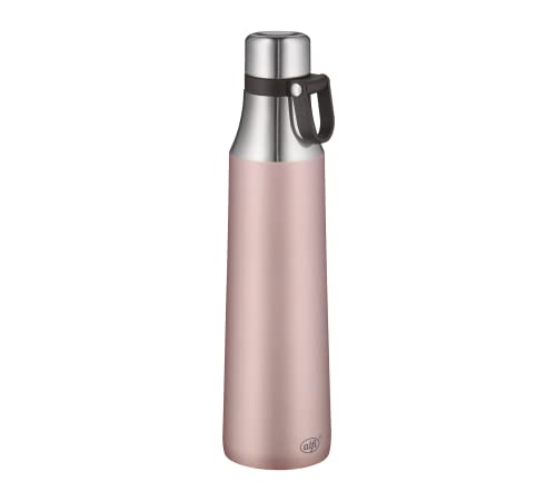 alfi CITY BOTTLE LOOP 700ml, rose, Edelstahl-Trinkflasche mit Trageschlaufe, robuste Thermoflasche auslaufsicher, hält 16 Stunden kalt, absolut dicht, Flasche für Kohlensäure, spülmaschinenfest von alfi