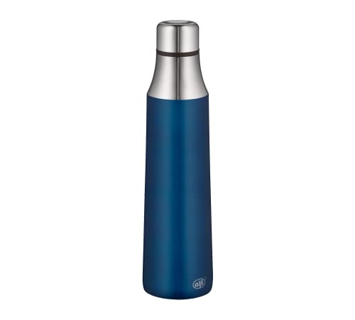 alfi Thermosflasche City Bottle blau 700ml, Edelstahl Trinkflasche 100% dicht auch bei Kohlensäure, 5527.259.070 Isolierflasche 12 Stunden heiß, 24 Stunden kalt, Wasserflasche BPA-Frei von alfi