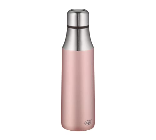 alfi Thermosflasche City Bottle rosa 500ml, Edelstahl Trinkflasche auslaufsicher auch bei Kohlensäure, 5527.284.050 Isolierflasche 8 Stunden heiß, 16 Stunden kalt, Wasserflasche BPA-Frei von alfi