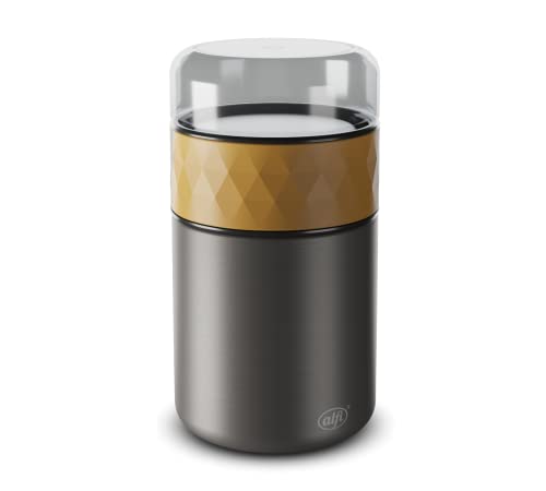 alfi ENDLESS FOOD MUG 500ml, spicy mustard, Thermobehälter für Essen Edelstahl mit Snackpot, 3-teilig, Isolierbehälter auslaufsicher, hält 5 Std. warm, 10 Std. kalt, spülmaschinenfest, BPA-frei von alfi