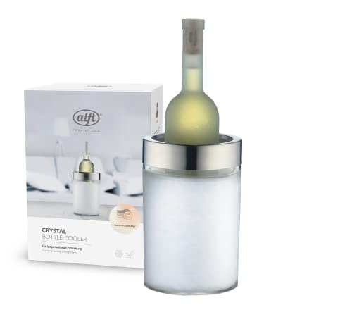 alfi Weinkühler Crystal, Aktiv-Flaschenkühler aus doppelwandigem Acryl, 0355.010.000 Sektkühler einfach im Gefrierfach vorkühlen, Getränkekühler hält Flaschen über Stunden kalt von alfi