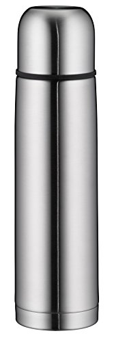 alfi isoTherm Eco Thermosflasche Edelstahl mattiert 0,75 Liter, Isolierflasche mit Trinkbecher 5457.205.075 Drehverschluss dicht, Thermoskanne hält 12 Stunden heiß, 24 Stunden kalt, BPA-Free von alfi